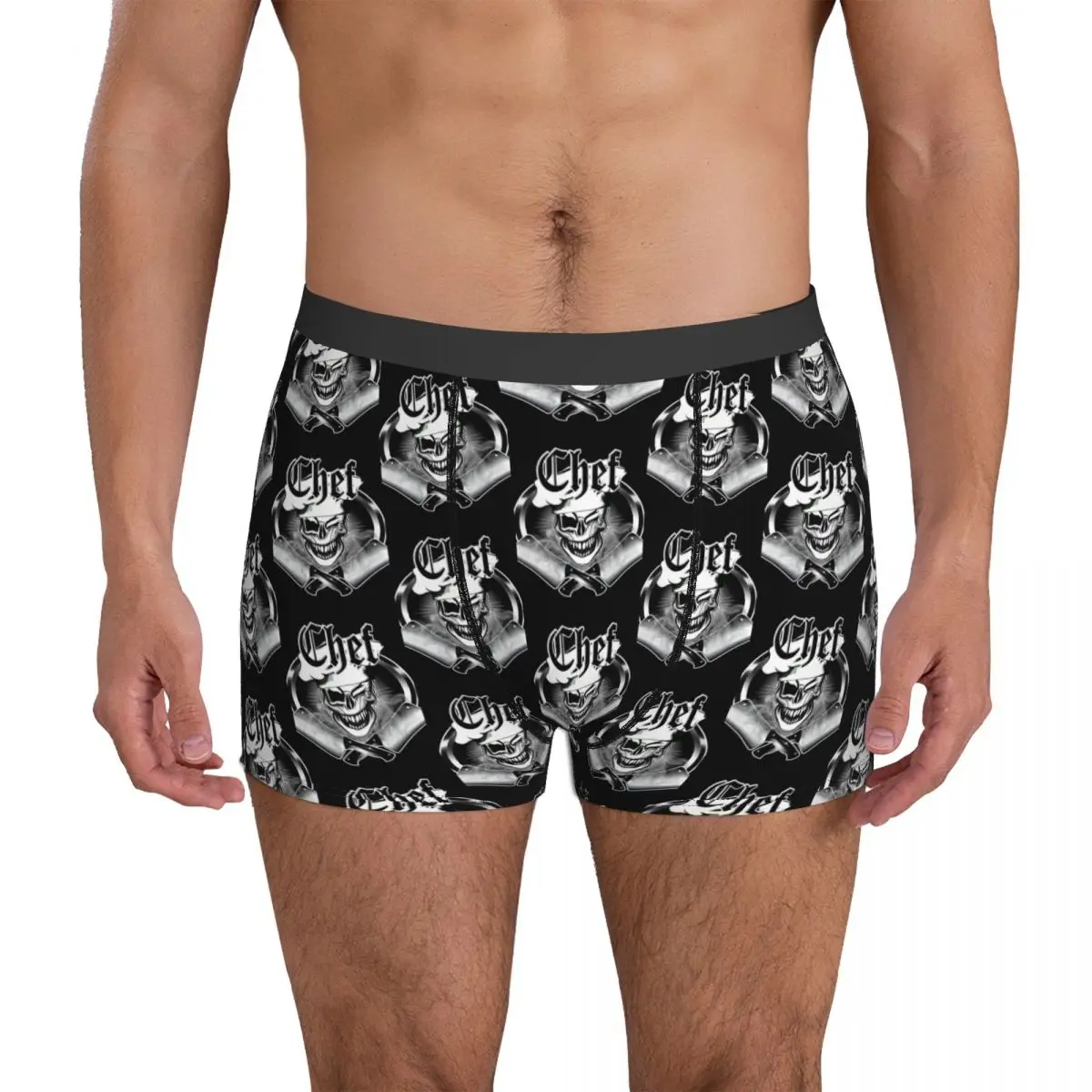 Winking Skull Chef And Crossed Cleavers Underwear skull and crossed cleavers head chef Classic Underpants Sublimation Shorts