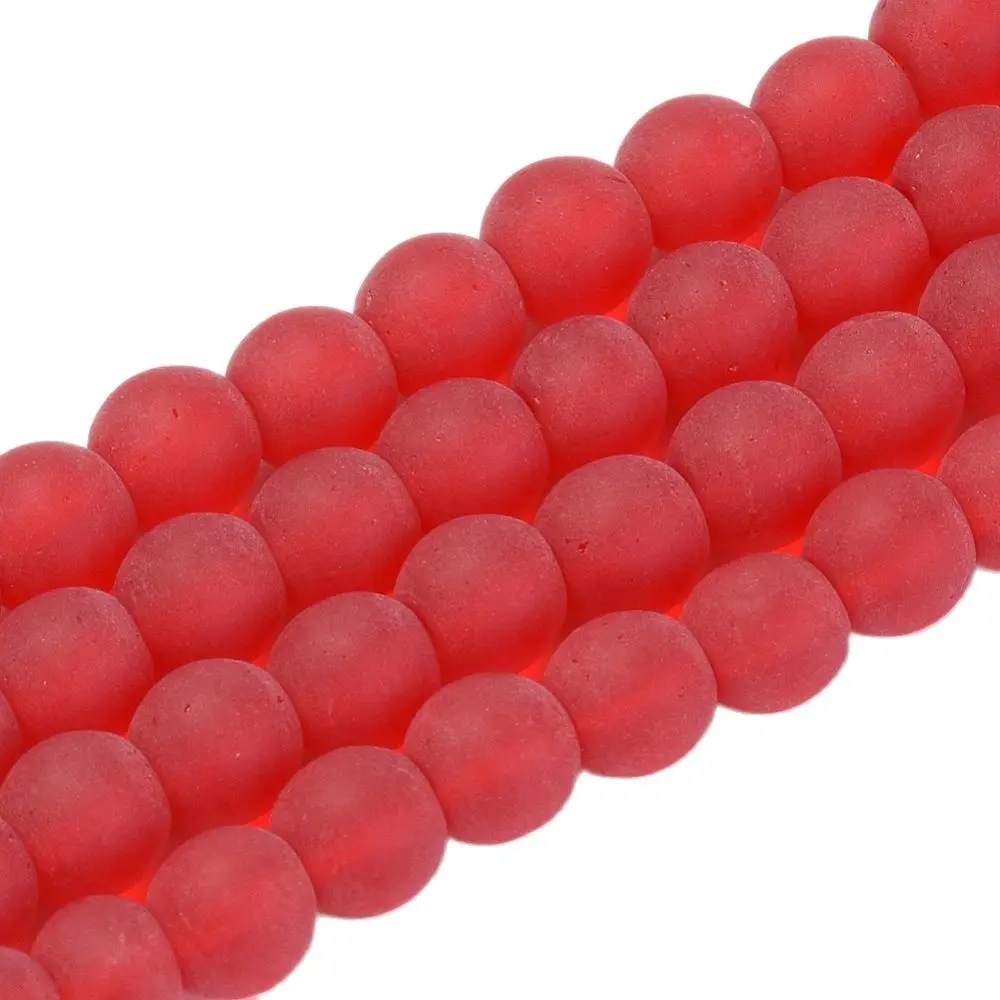 

about 42pc/Strand Transparent Frosted Glass Beads Round for Jewelry Making Bracelet Necklace Accessories Diameter 8mm Hole 1.5mm
