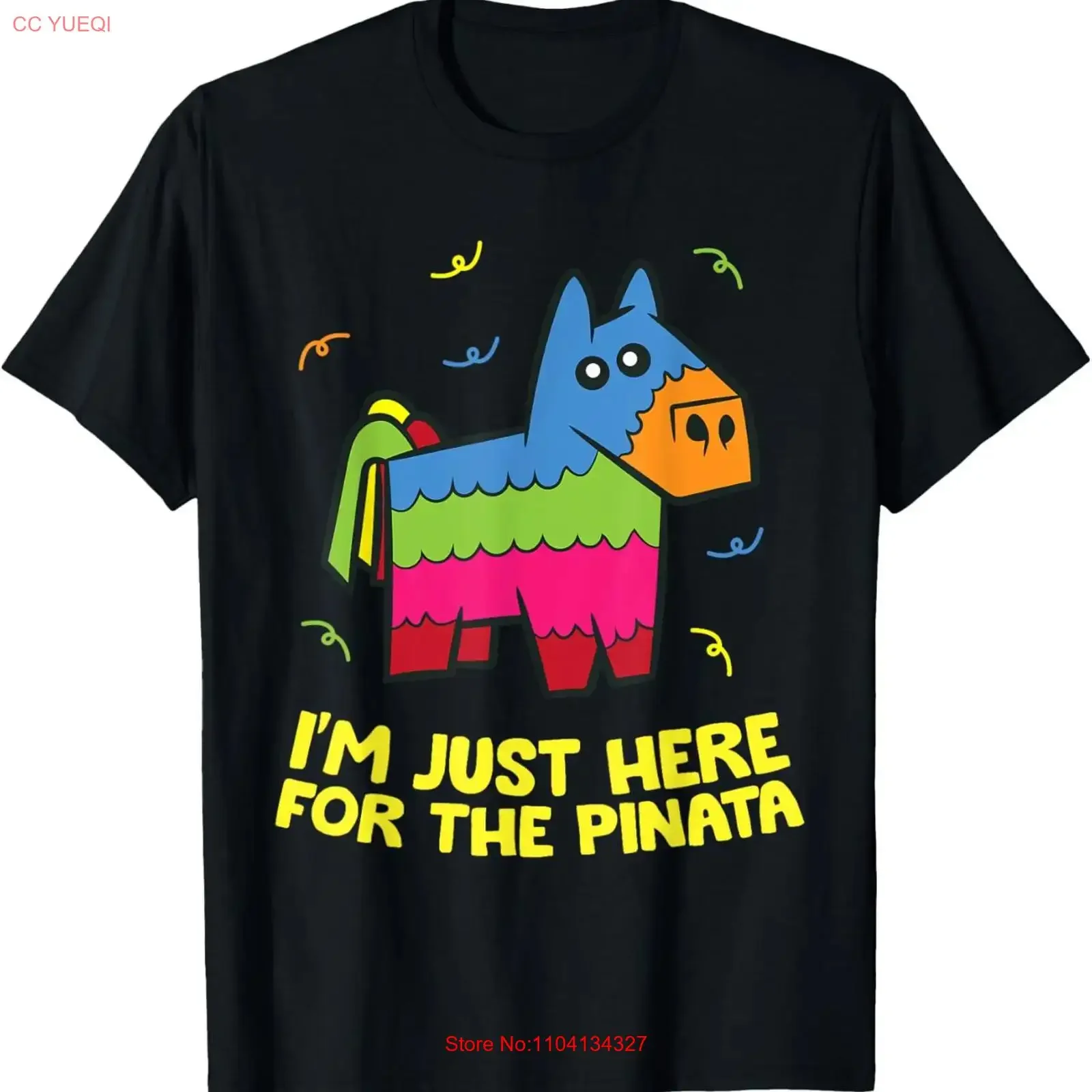 Фото Футболка I'm Just Here For The Pinata, винтажная, с эффектом потертости, мужская, дышащая, эластичная, слегка повседневная, стильная, универсальная, модная. №1