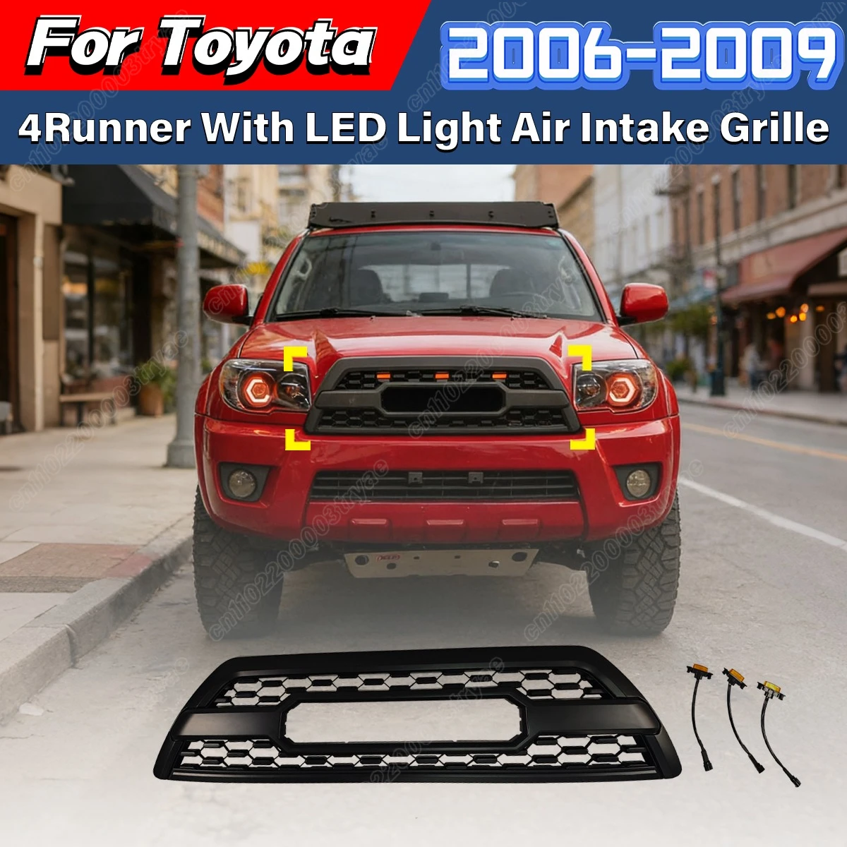 Фото Комплект для модификации переднего бампера в стиле TRD для Toyota 4Runner 2006-2009: решетка радиатора и воздухозаборник №1