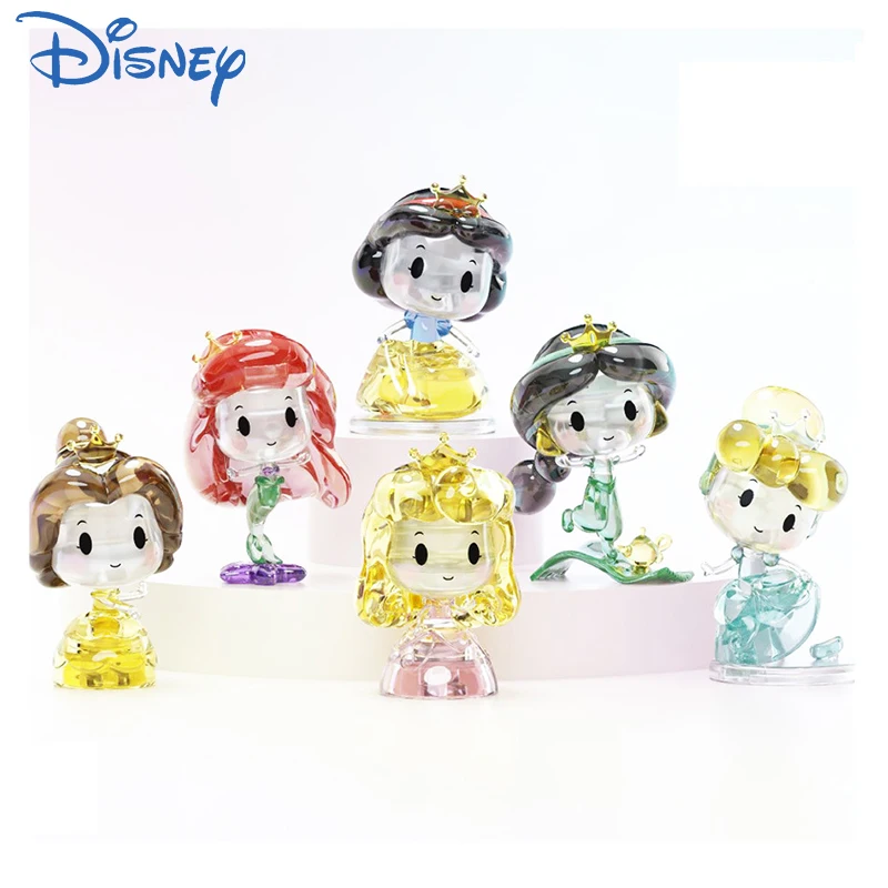 

8 cm Disney Princess Mickey Mouse Crystal Building Blocks Three-Dimensional Self-loading Desktop Car Ornaments Children's Toys