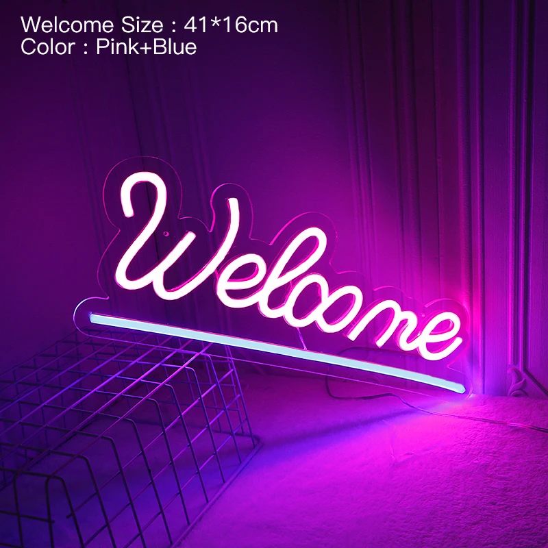 Приветствуется неоновая светодиодная вывеска настенное украшение для магазина