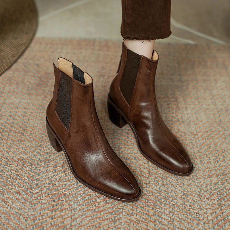 

Женские дымчатые Ботинки Челси в стиле ретро, размеры 34-42