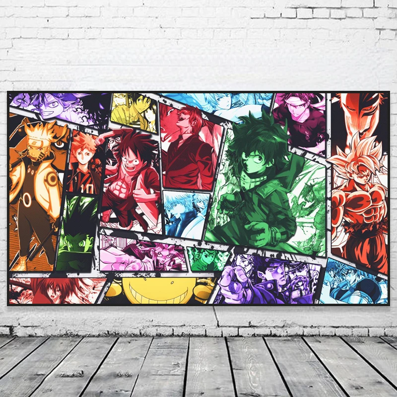 

Classic Anime Dragon Ball Demon Slayer Naruto One Piece Role Collection Poster Canvas Painting Wall Art Print Picture Home Decor