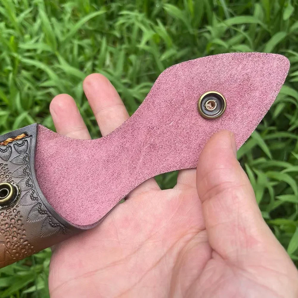 Очень большой чехол для складного ножа из воловьей кожи резной нож кожаный