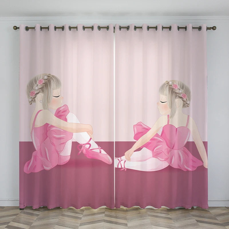 Занавеска для спальни девочки детская комната Розовая Принцесса симпатичная