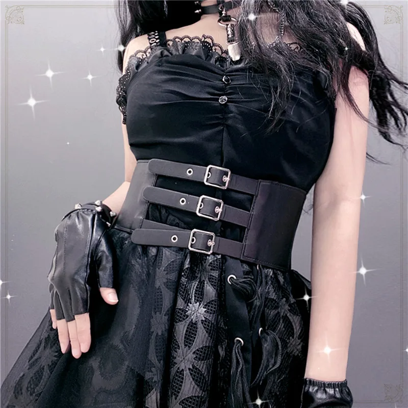 2022 fashion Harajuku Lolita lolita corset punk goth Goth retro outer wear waist seal cool lo wide belt female cos corset
