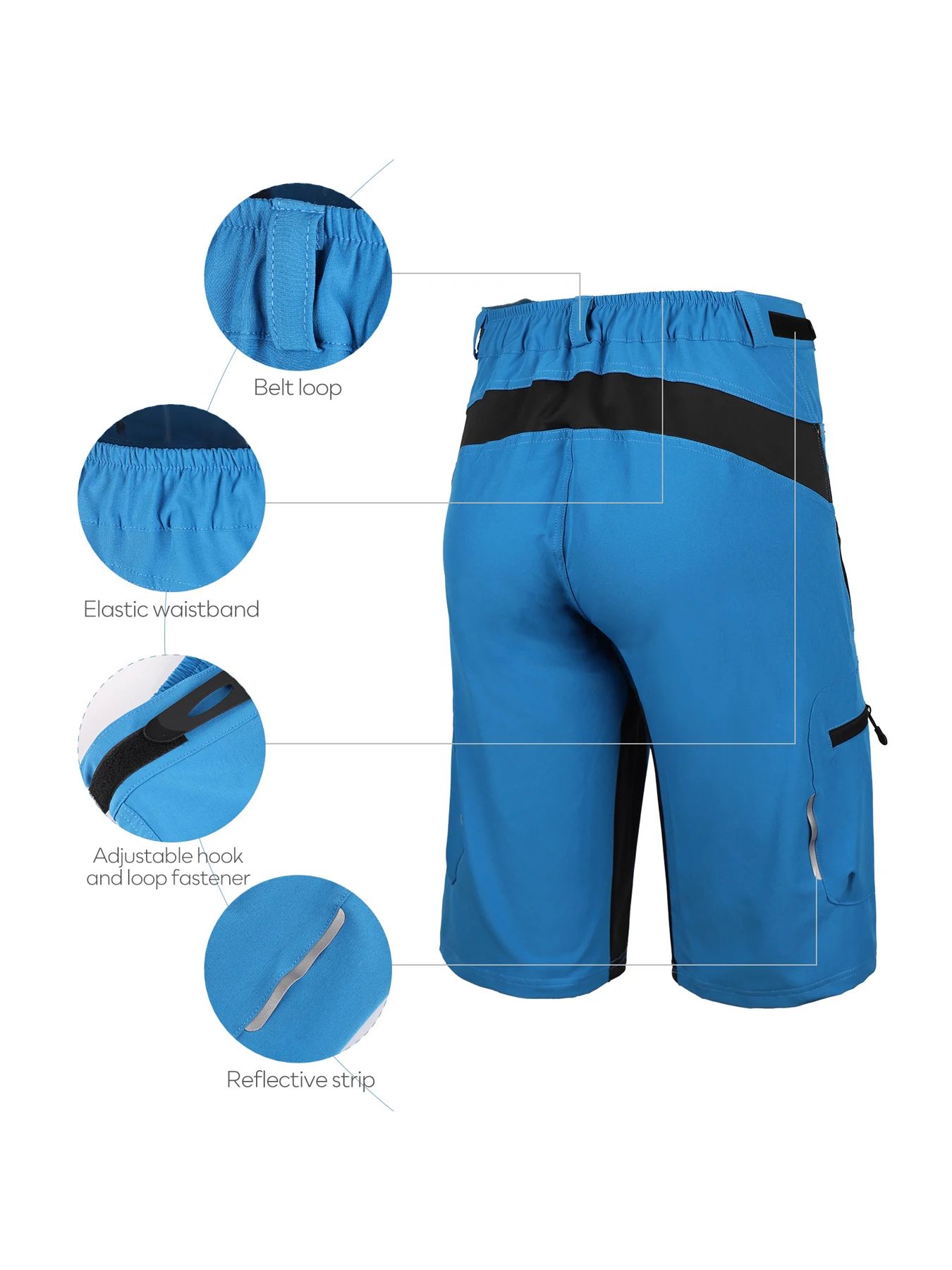 Men's Cycling Shorts Mountain Bike Outdoor Sports Downhill Loose Fit Quick-Dry Breathable Enduro MTB