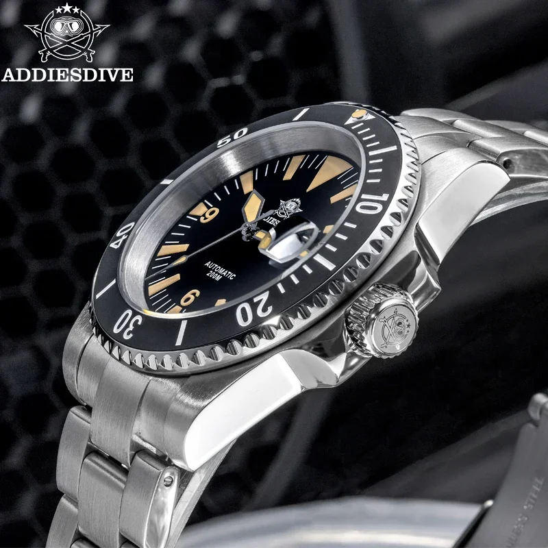 ADDIESDIVE AD2064 Мужские роскошные автоматические часы 20 бар Водонепроницаемые
