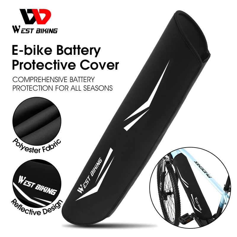 

WEST BIKING Electric Bicycle Frame Battery Bag Ebike Battery Protection Cover Dust-Proof Anti-mud Cover With Reflective Patterns