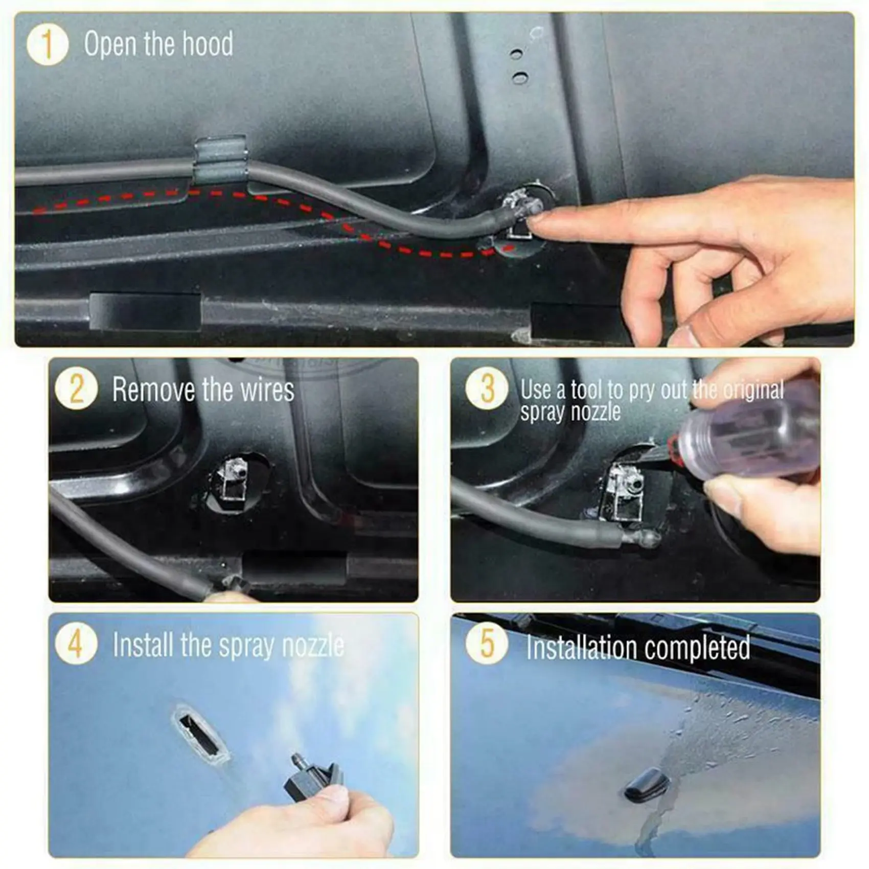 Форсунка стеклоочистителя переднего стекла для Peugeot 206 407 6438Z1 6438CA 643871 Аксессуары
