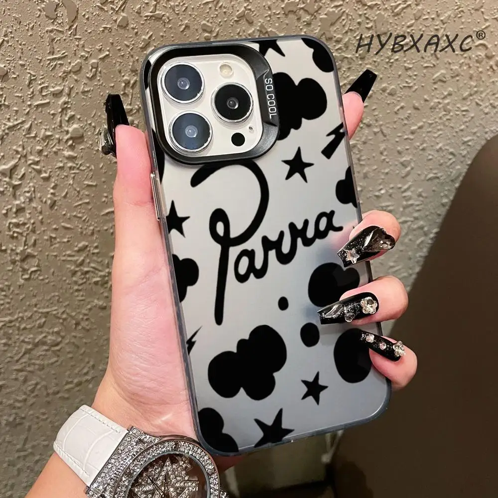 Фото Модный чехол для телефона P-Patta с логотипом для iPhone 17 16 15 14 13 12 11 Pro Max, черный, фиолетовый, матовый, лазерный, металлический, с эффектом Аврора №1