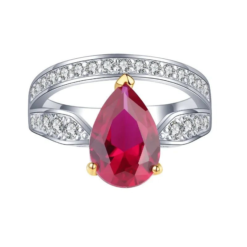 

Роскошное кольцо Qiaoer с драгоценными камнями в виде капли воды из серебра 8*12 мм с цитрином и драгоценными камнями, Изящные Ювелирные украшения из драгоценных камней