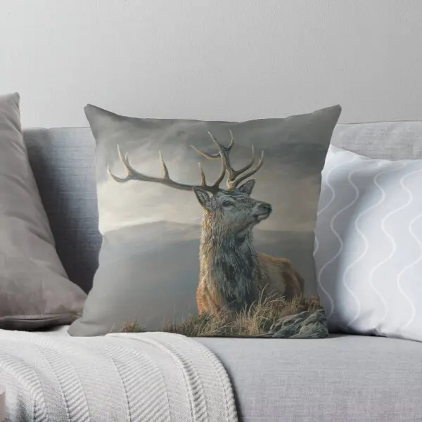 

Red Deer Stag Whenever I Forget Printing Throw Pillow Cover Anime Hotel Car Comfort Home Cushion Decor Pillows not include