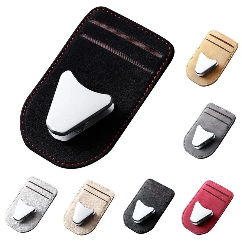 

Car Sunglasses Clips PU Leather Visor Eyeglasses Holder Clip Multi-Function Clip Card Ticket Holder Eyeglasses Clip Mount Case