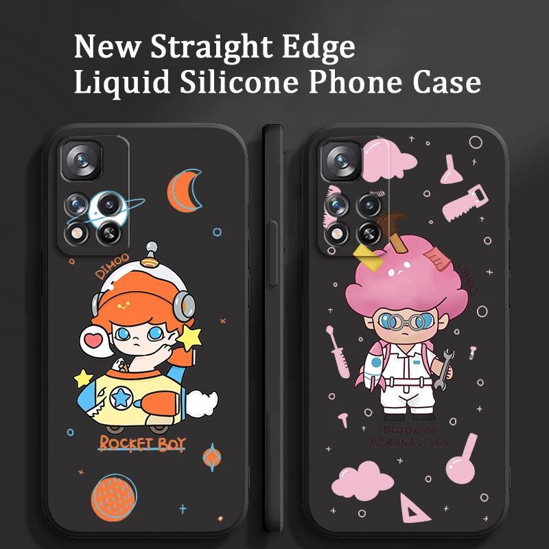 

Cartoon Boy D-Dimoo Cute Case For Xiaomi Redmi Note 11 11T 10 10S 9 9S 9T 8 8T 7 5 Pro 4G 5G Liquid Rope Phone Cover Capa Shell