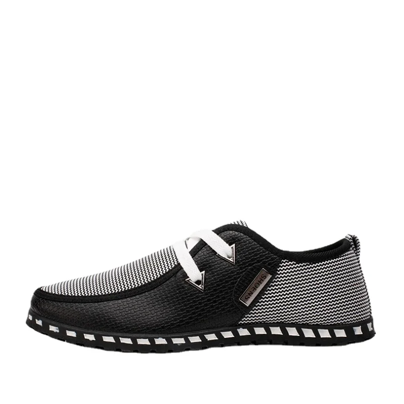 

Splicing Men Casual Leather Shoes Fashion Comfortable Business Male Shoe Summer Autumn Light Plus Size Footwear New Man Sneakers