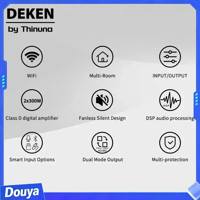 DEKEN DTA-2150 WIFI Pro Аудиосистема HiFi Стереоусилитель класса D с функцией мультирум, 2x150 Вт, Wi-Fi усилитель для дома (art.: 3920dbf8a02ef) - 3920dbf8a02ef