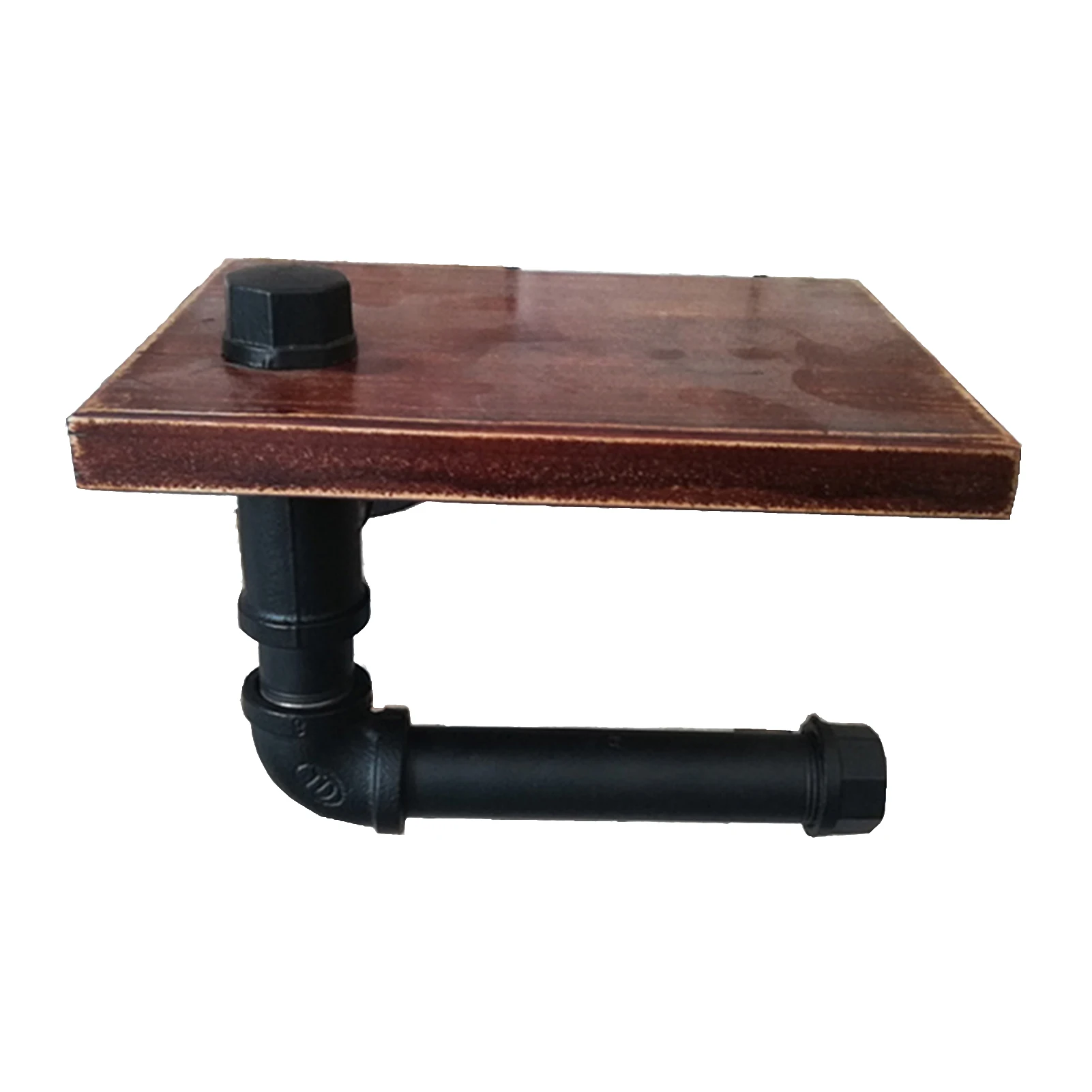 

With Screw Hardware Toilet Paper Holder Vintage Storage Shelf Wall Mounted Home Decor For Bathroom Hotel Wood Universal Durable