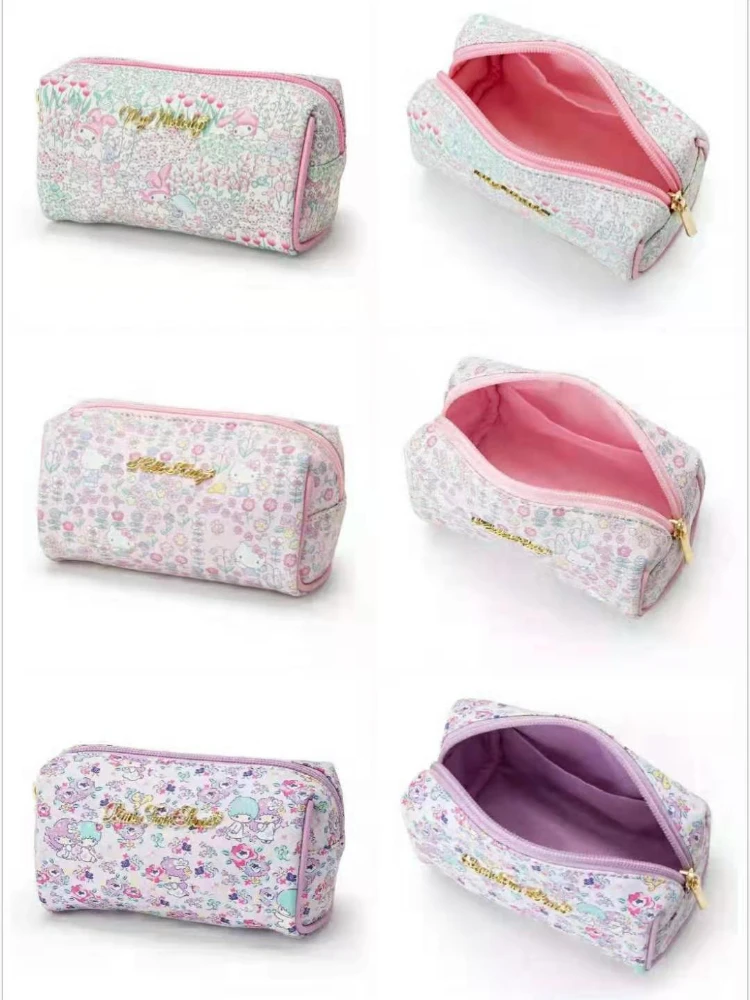 

New Sanrio Kawaii Cinnamoroll Little Twin Star Kitty Cat Cartoon Floret Series Mini Cosmetic Bag Storage Bag Wallet Gift