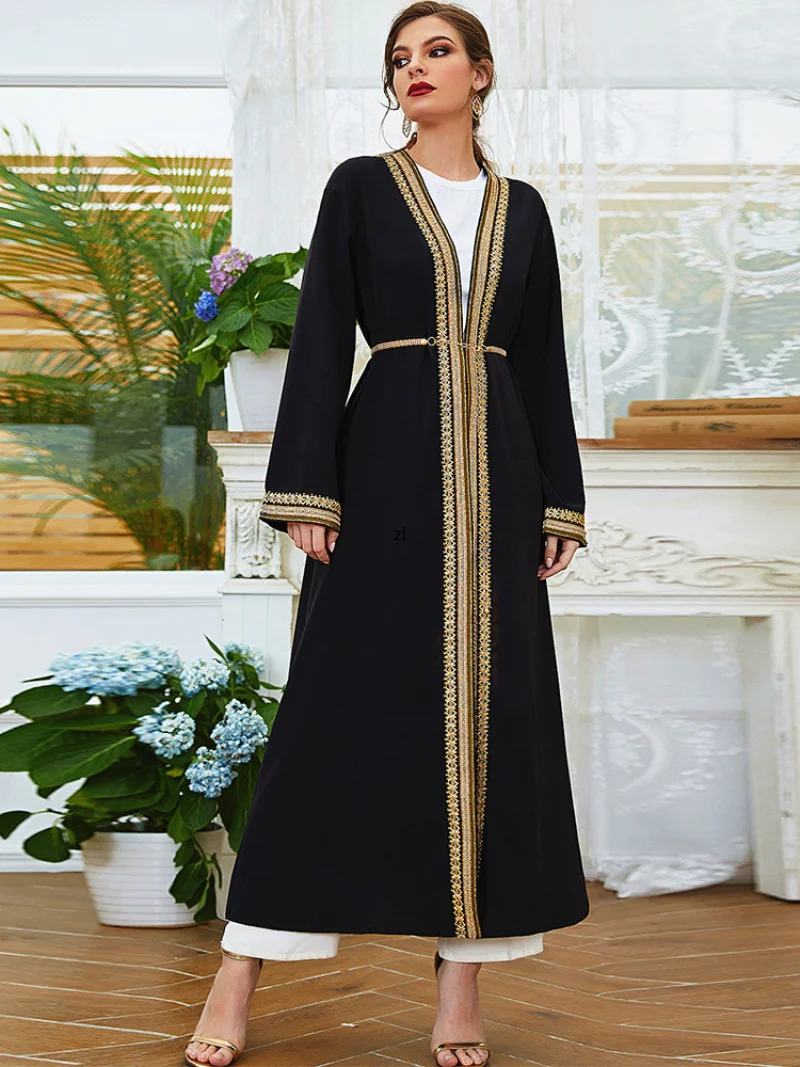 Ramadan Turkey Muslim Abaya Dress Women Morocco Kaftan Lace Party Dresses Belted Dubai Abayas Belted Maxi Vestdios 2023 Robe Eid