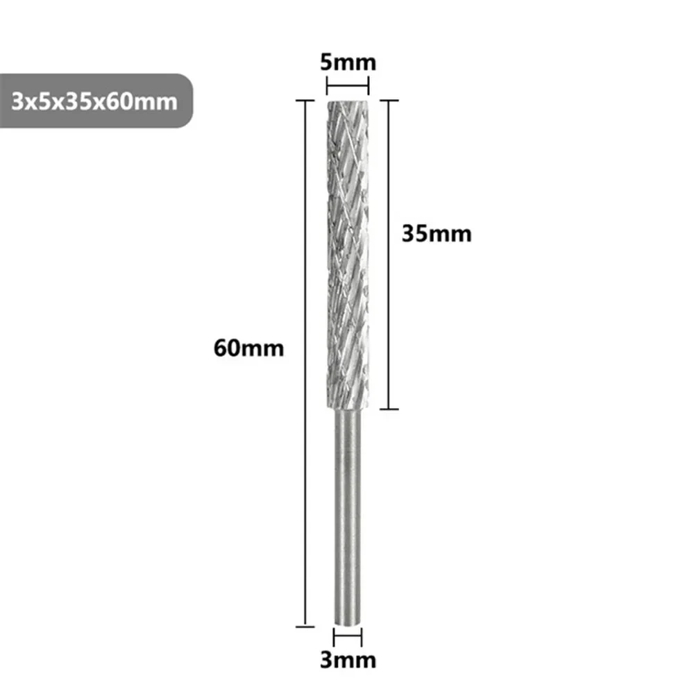 Роторный напильник из быстрорежущей стали с хвостовиком 1/8 дюйма 3 мм 4 5 6 заусенцы