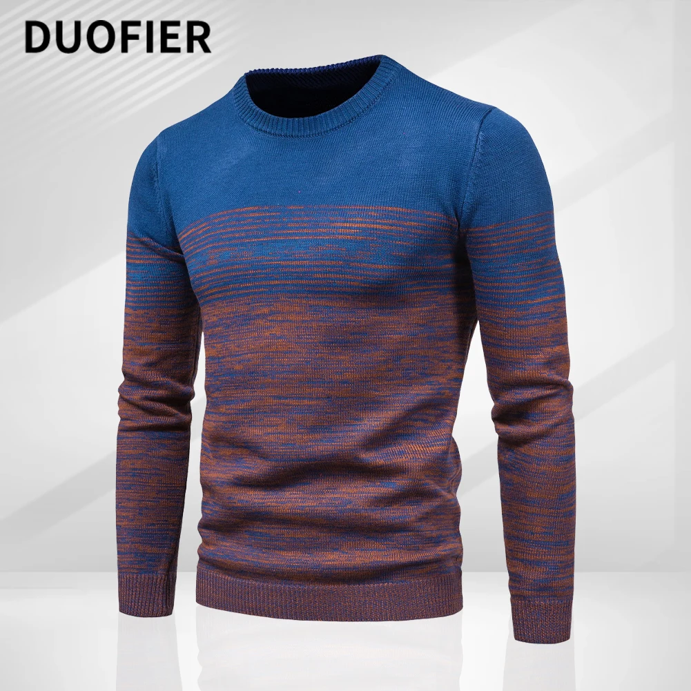 

Модные свитера, мужские осенние шерстяные свитера с градиентом, облегающая уличная одежда, мужская одежда, вязаный свитер, мужские пуловеры, трикотажная одежда