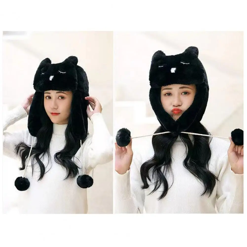 

Protective Trapper Hat Non-shrink Windproof Winter Female Earflap Cycling Cap Comfortable Cycling Hat for Shopping