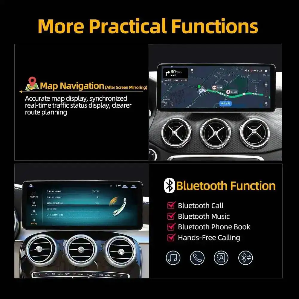 Фото 12,3-дюймовая автомагнитола с CarPlay и Android Auto, Linux-система, GPS, мультимедийный видеоплеер для Mercedes Benz B-класса W246 NTG5 NTG5.1 №4