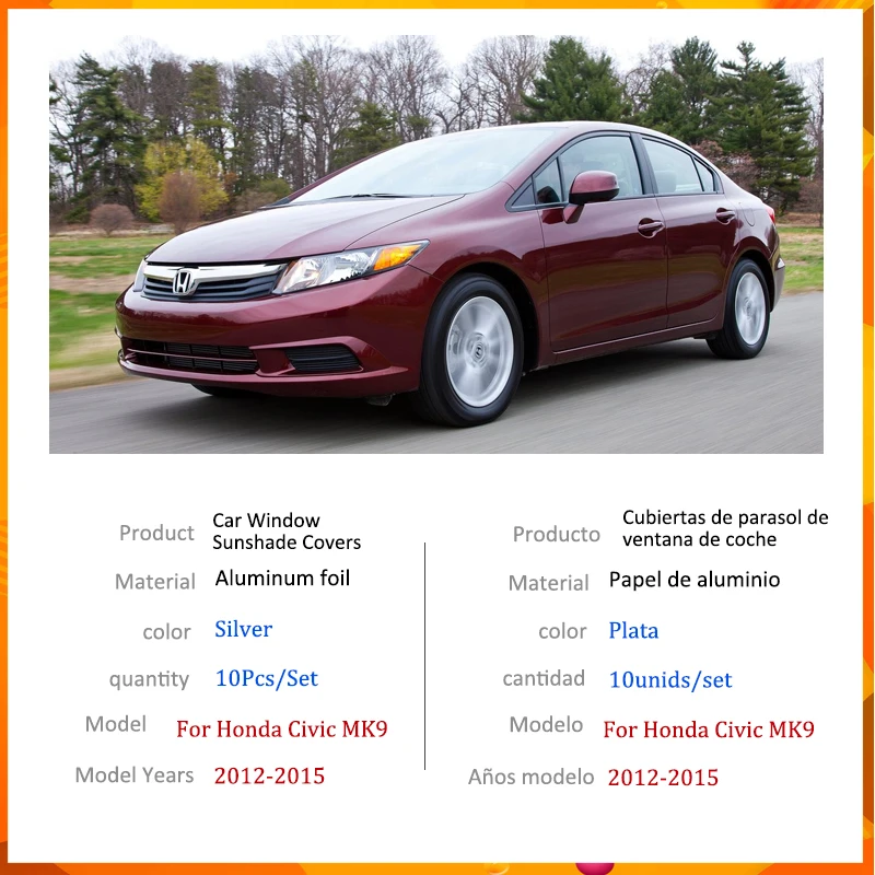 Солнцезащитные очки для Honda Civic MK9 FB 2012 2013 2014 2015 автомобильные аксессуары