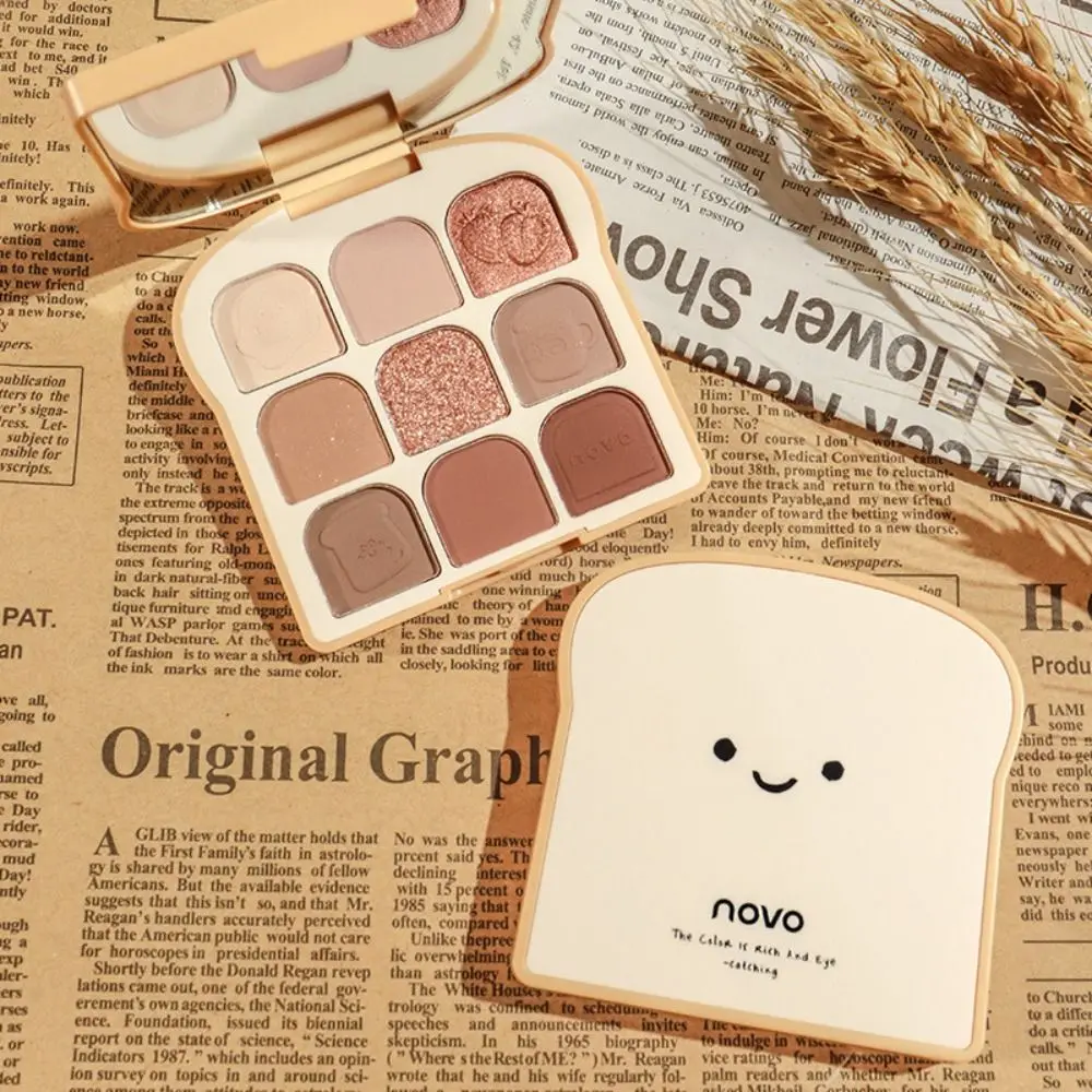 

9 Colors Toast Matte Glitter Eyeshadow Palette Earth Color Eye Shadow Makeup Palette Long Lasting Shimmer Eyeshadow Makeup Tool