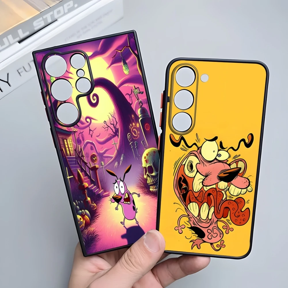 Чехол для телефона COUR-AGEOUS C-cowardlys Dog Samsung S25 Ultra S23 S24 Fe S21 S22 Plus Matte Cover