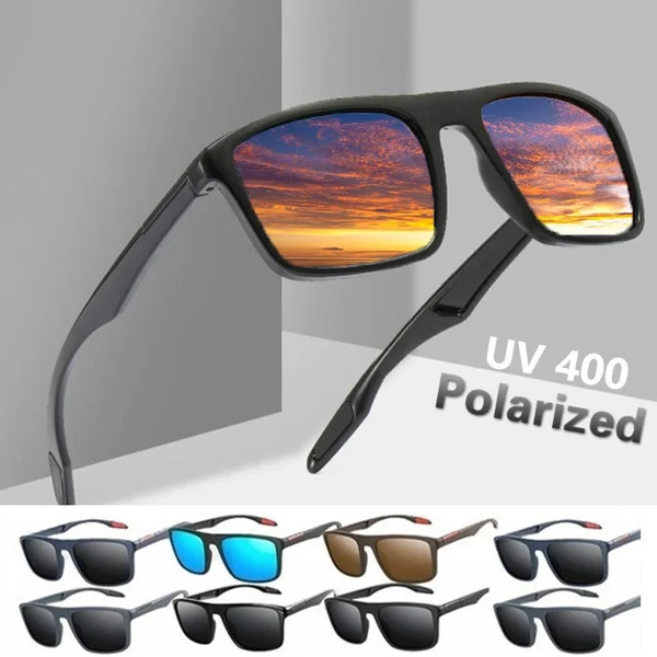 

Солнцезащитные очки для мужчин и женщин UV-400, поляризационные зеркальные, в винтажном стиле, квадратной формы, в стиле ретро, для вождения