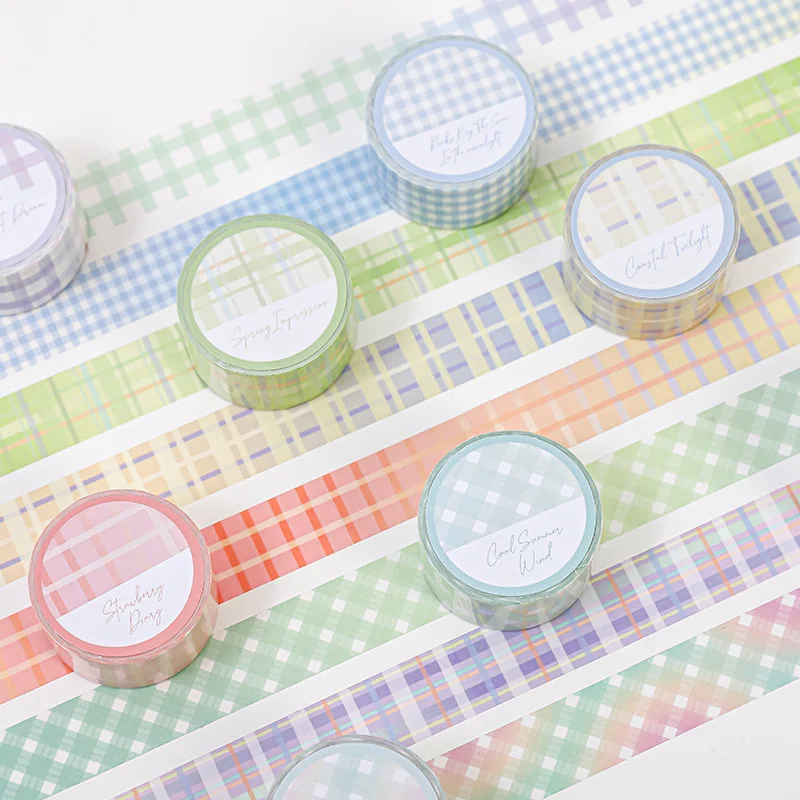 

5M Washi Tape Spring Sweet Dream Grid Masking Tape Diary Hand Account Decoration Journal Scrapbooking Stationery Tape Supplies