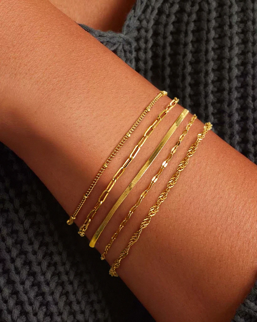 Badu водонепроницаемый изысканный браслет из 14-каратного золота для женщин не