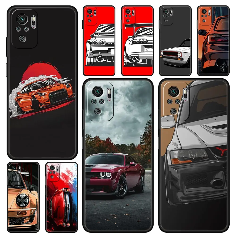 

Cover Case for Xiaomi Redmi Note 7 8 8T 9 9S 10 11 11S 11T K40 K40S K50 Pro Plus 4G 5G Phone Shell Japan JDM Sports Car Comic