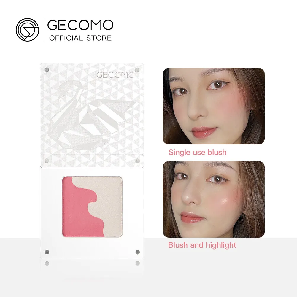

GECOMO Blush Highlighter Palette Natual looking Long Lasting Lightweigh Face Professional Makeup Brighten Palette Cosmetics New