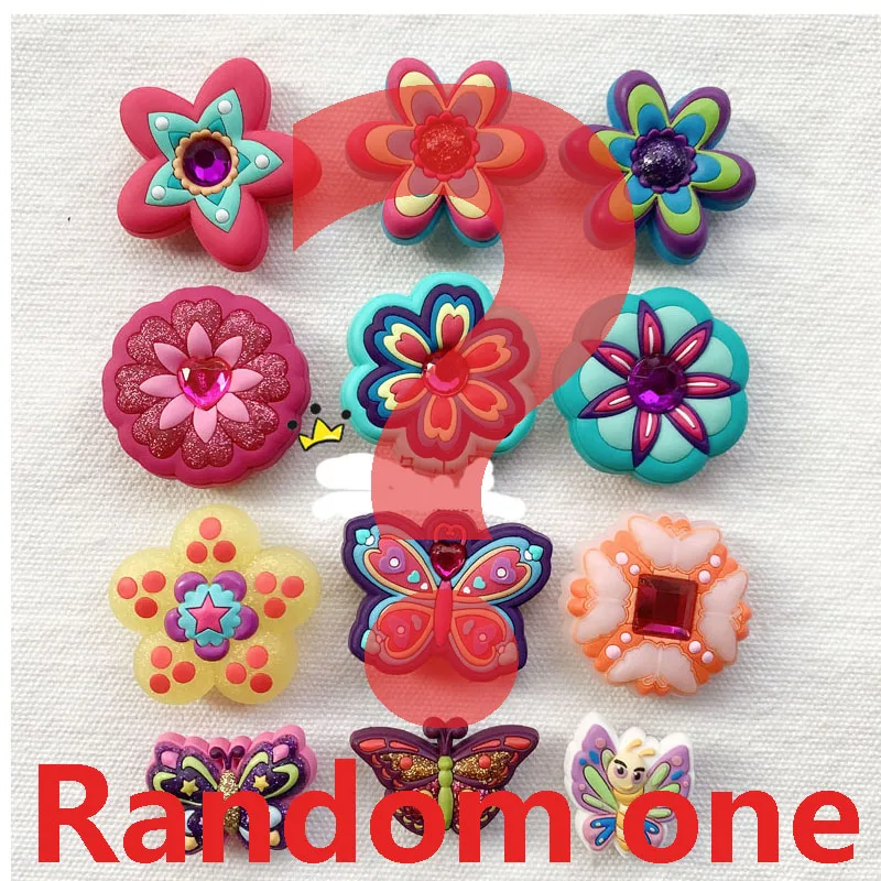 

Милые Подвески для обуви, аксессуары, Мультяшные алмазные бабочки, цветы, пряжки для обуви, украшения для сандалий, подвески, подарок для дет...