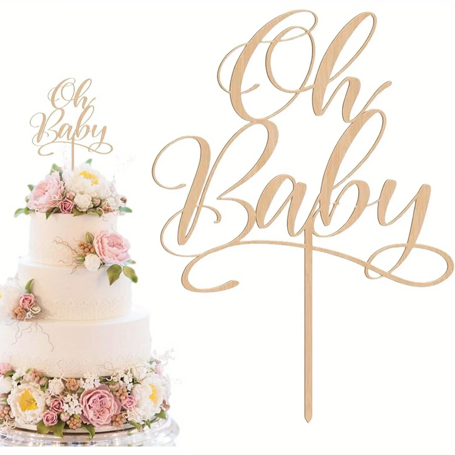 

Деревянный топпер для торта "Oh Baby"