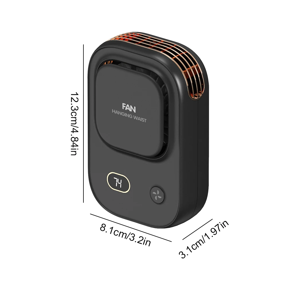 Портативный вентилятор с зажимом для талии носимый на ремень 3-скоростной