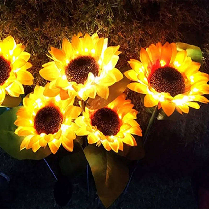 

HOT Led Solar Sunflower Flower Light Outdoor Waterproof Garden Decoration Light For Garden Lawn Decoration