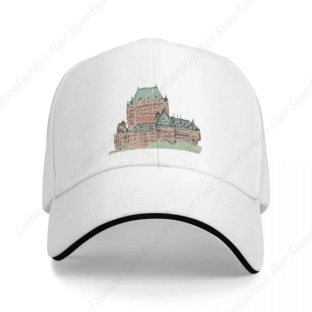 Бейсболка Le Chateau Frontenac Квебек (акварель) головной убор на заказ головные уборы для