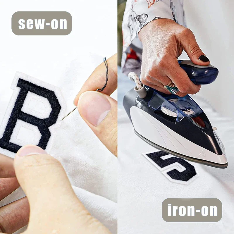 10 шт. черно-белые нашивки с буквами утюг для одежды вышитые ткани Mochila вшитая