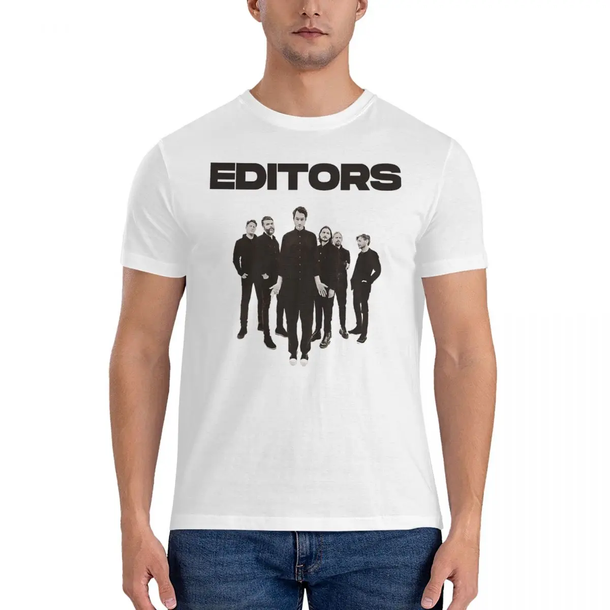 Футболка мужская с коротким рукавом и круглым вырезом хлопок логотипом группы