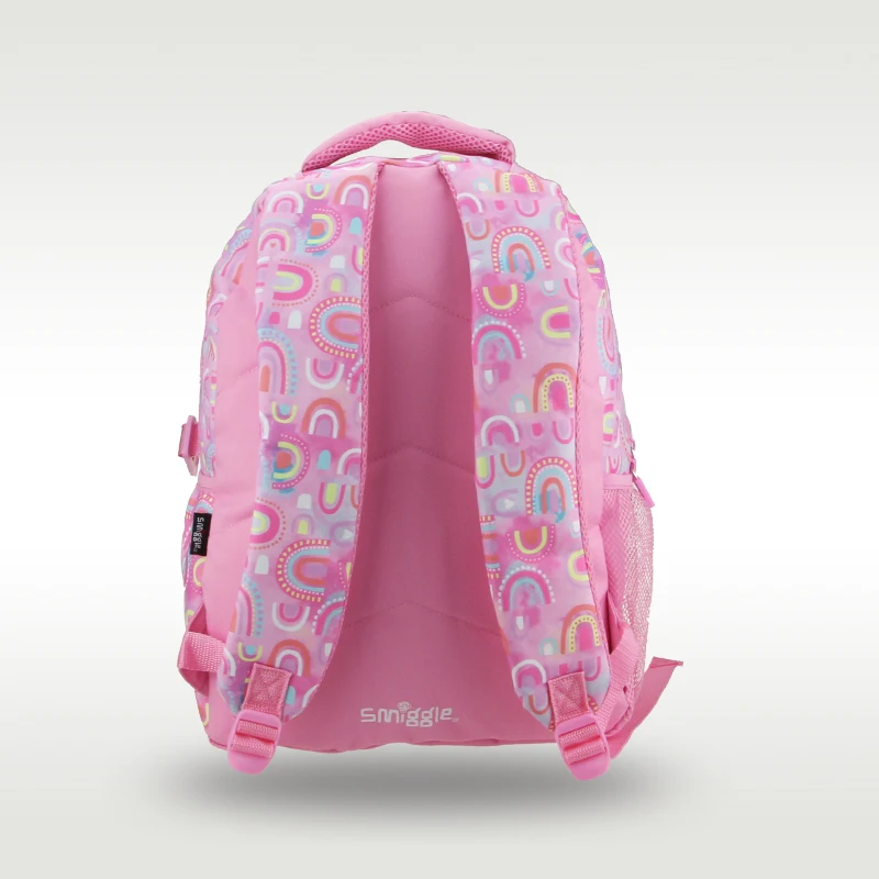 Australian Original Smiggle Children's Schoolbag Female Primary School Backpack Pink Rainbow Korean Version 7-12 Years 16 Inches