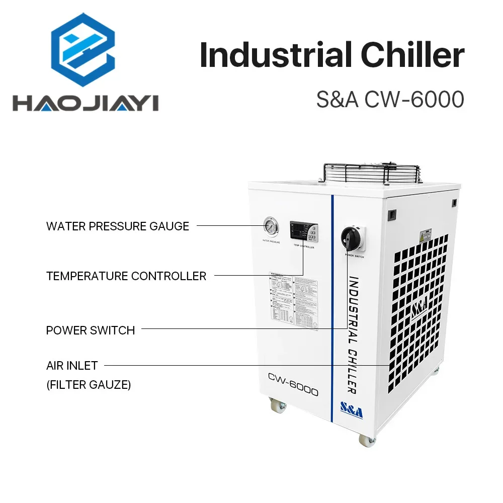 Оригинальный промышленный охладитель S &amp amp A CW-6000 70 л/мин потока R-410a ferant 50/60 Гц для