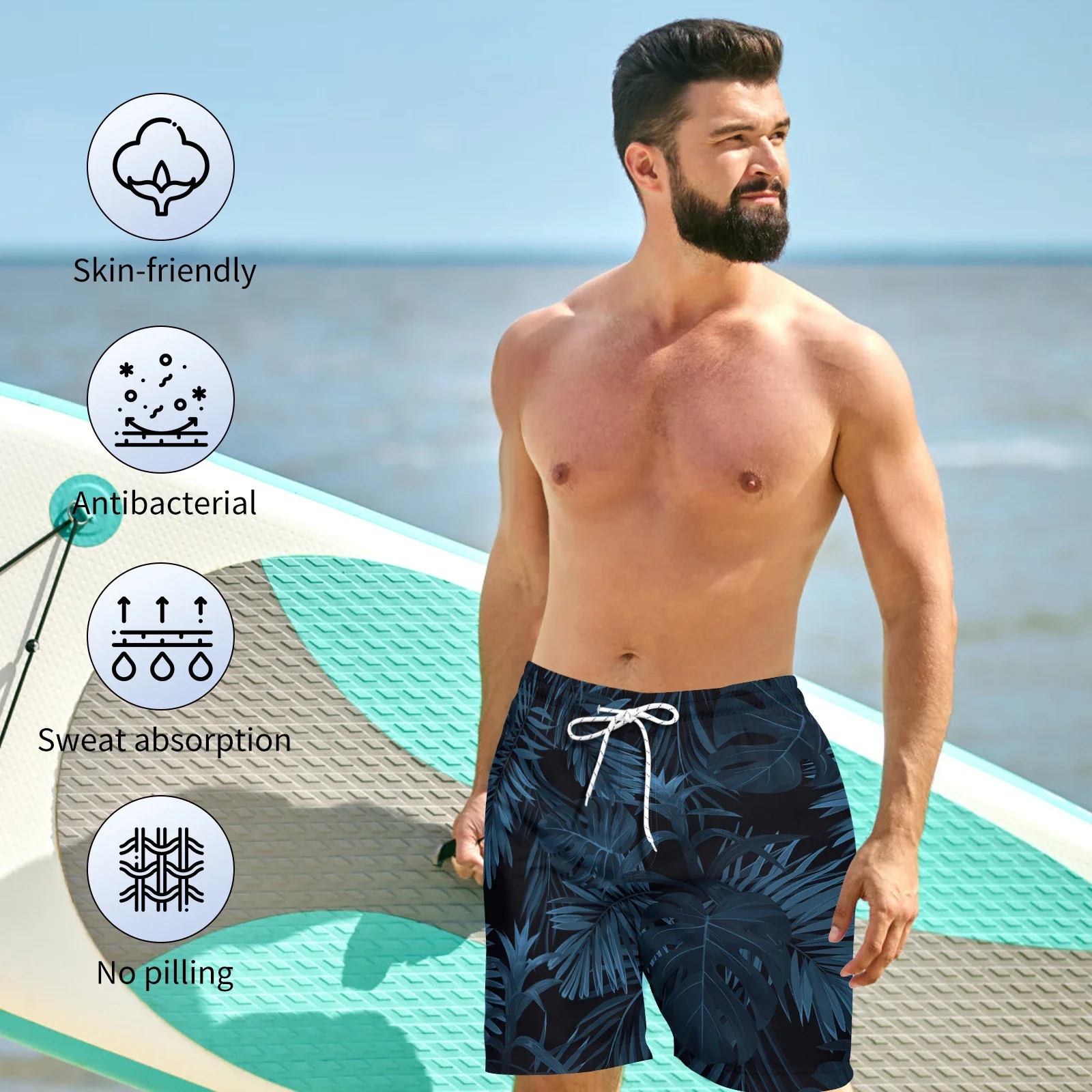 Мужские плавки Clilsmap быстросохнущие шорты с карманами дышащие гавайские пляжные