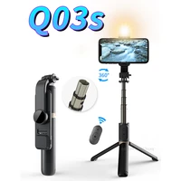 xiaomi q03s bluetooth selfie stick expandable mini tripod with led fill light and shutter remote control for huawei android ios