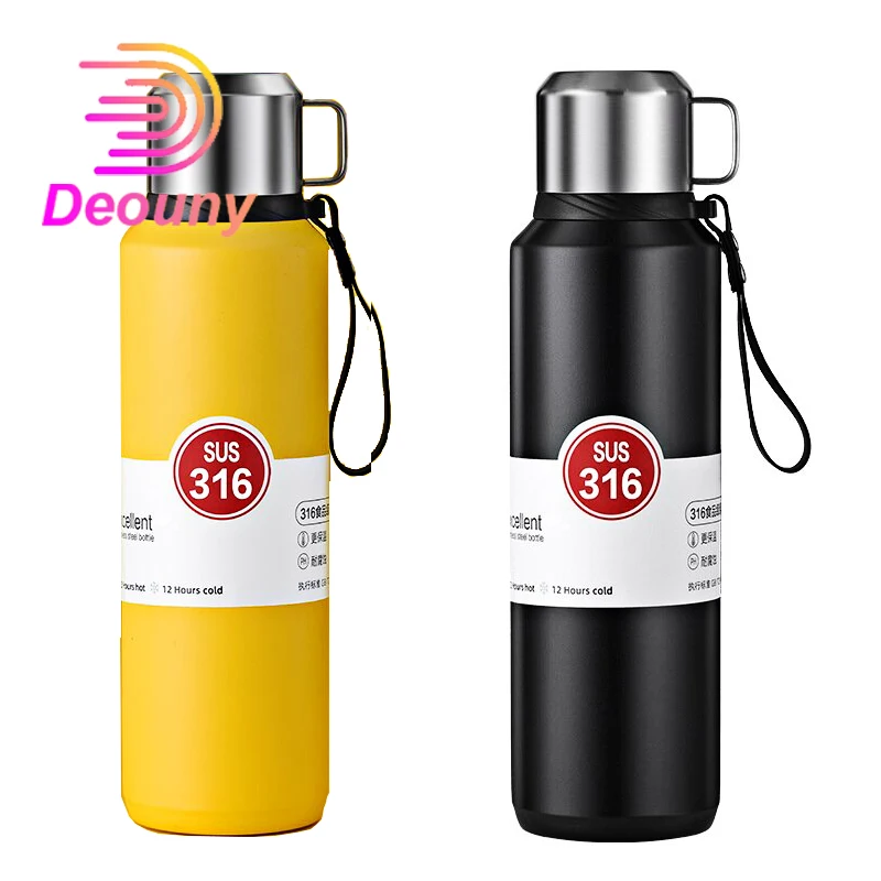 

DEOUNY 316 Stainless Steel With Tea Filter Thermos Outdoor Large Capacity Travel Insulating Kettle Car Mounted Sports Vacuum Cup