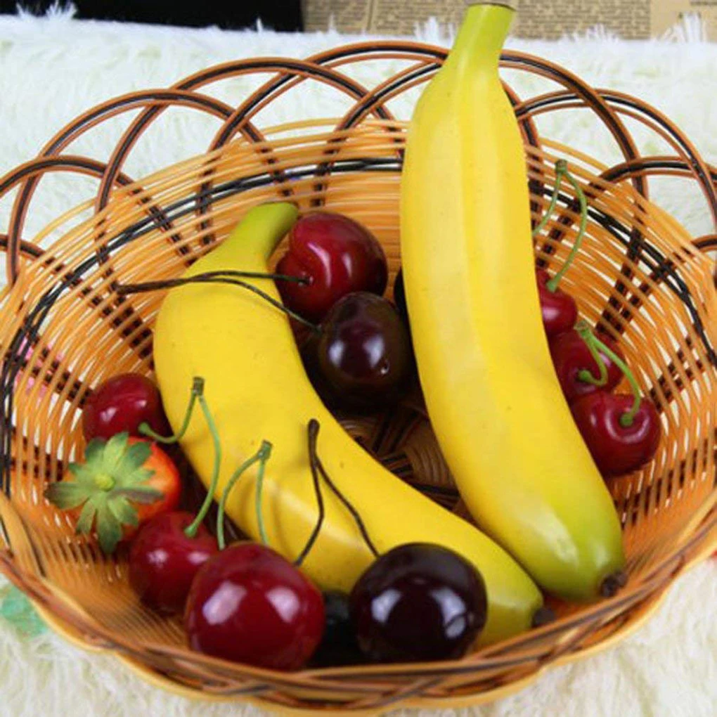 

2 Pcs Artificial Bananas Fake Fruit Simulated Bananas Decorative Photography Props Home Party Wedding Decoration